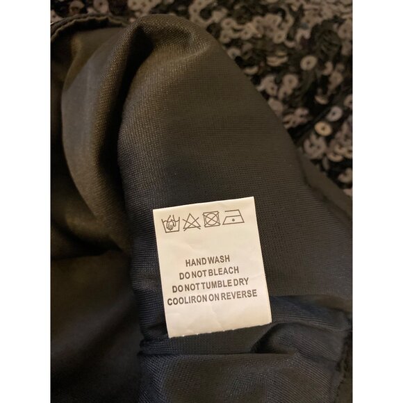 Maner Black Sequin High-Waisted Shorts 100% Polyester Size M - Picture 4 of 5